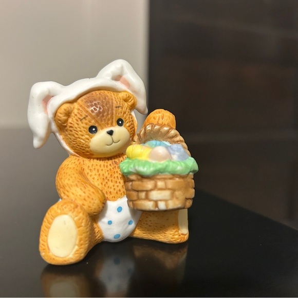 Enesco Lucy and Me Easter Bunny Bear Holding Basket with Colored Eggs - Picture 1 of 10